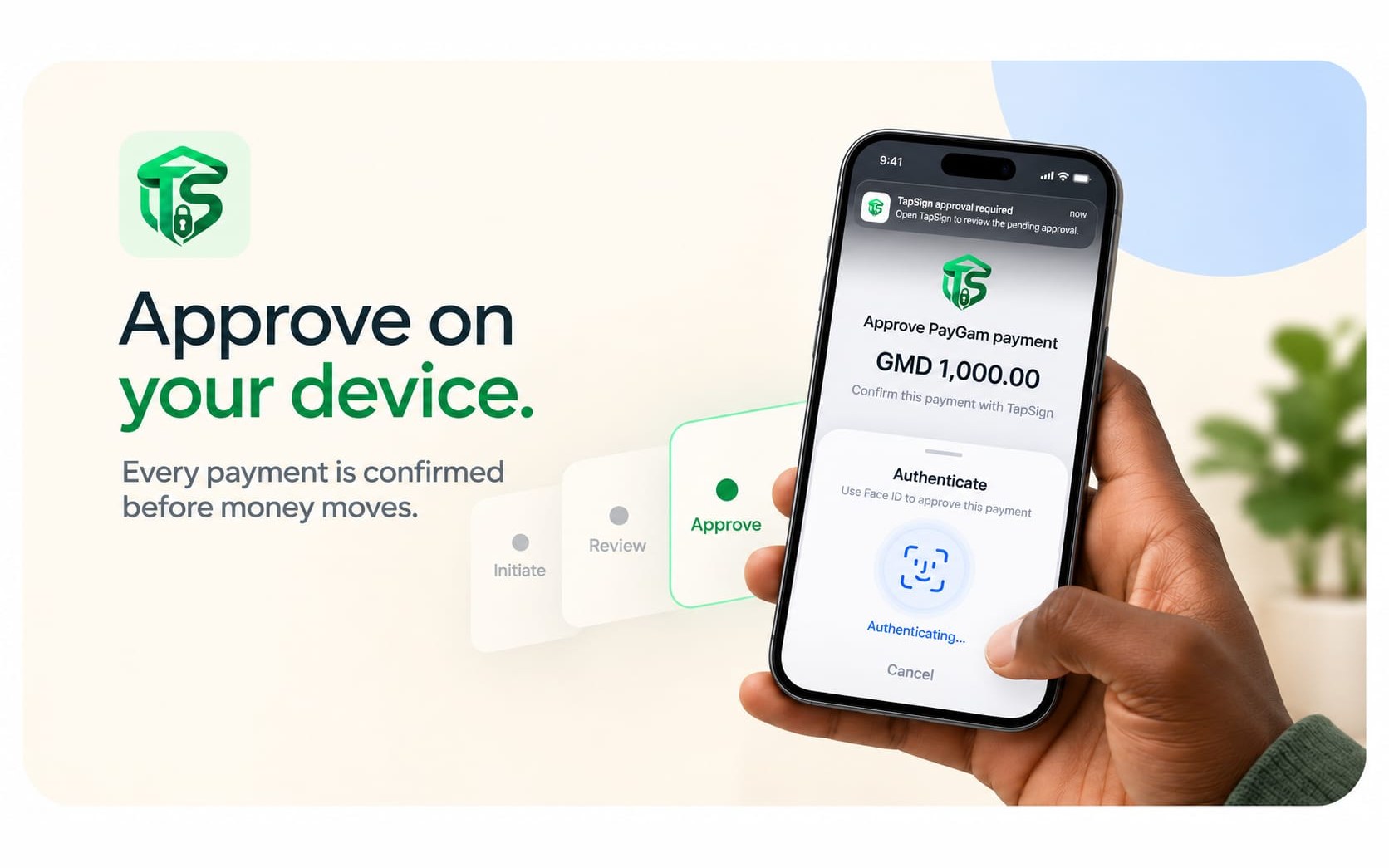 Approving a PayGam payment on your own device with TapSign