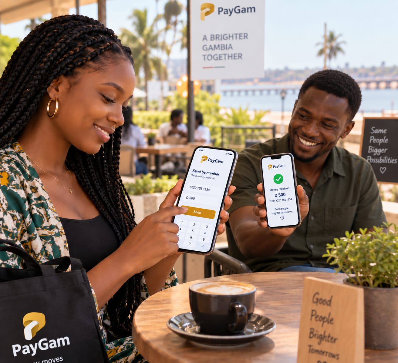 One friend sending money to another by phone number, and the payment arriving